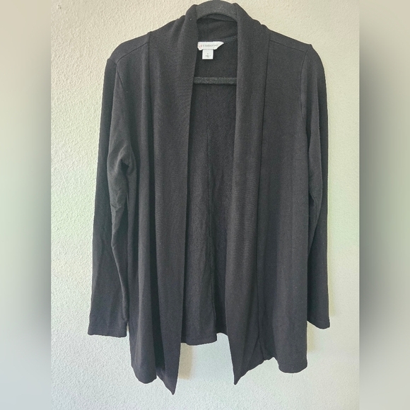 Liz Claiborne Cardigan Sweater Womens Sz S Black Long Sleeve Open Lightweight - Picture 6 of 7